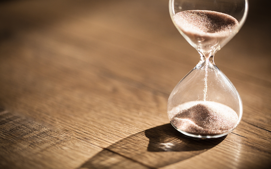 Timeglas med sand 