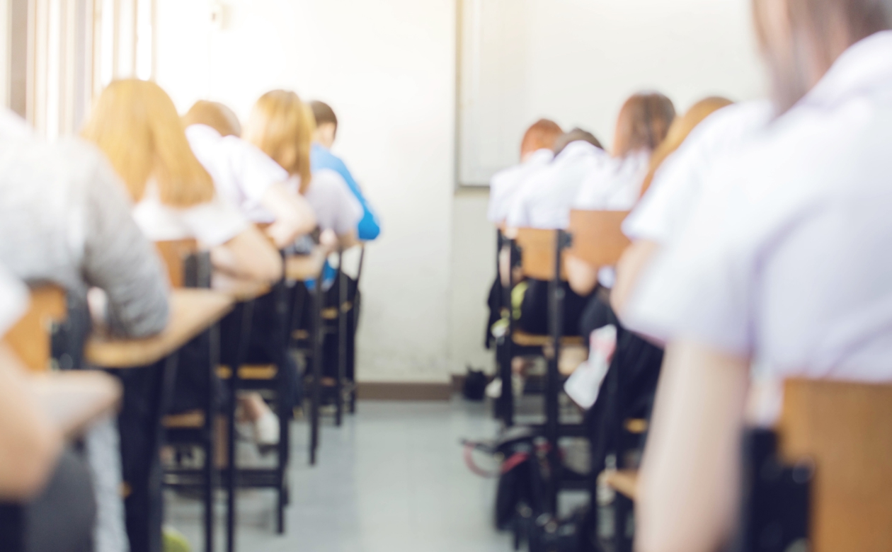 Eksamenslokale med elever