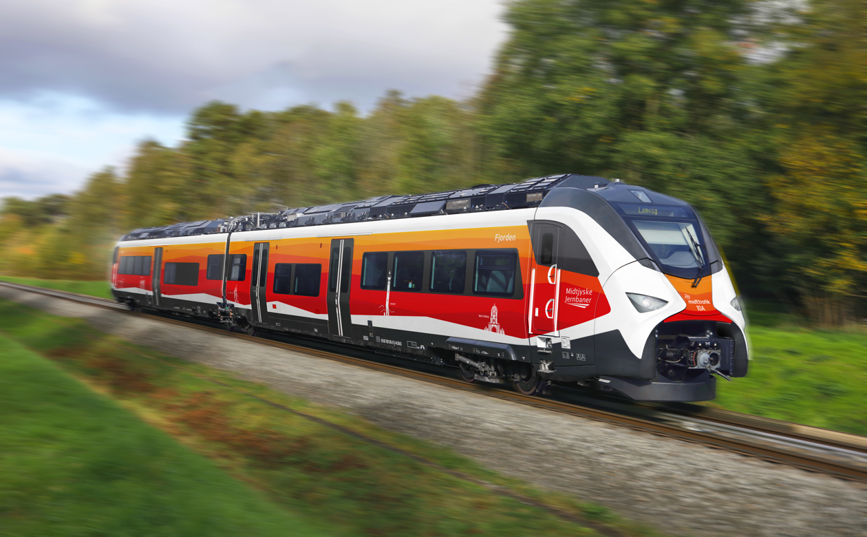 Midtjyske jernbanetog på farten