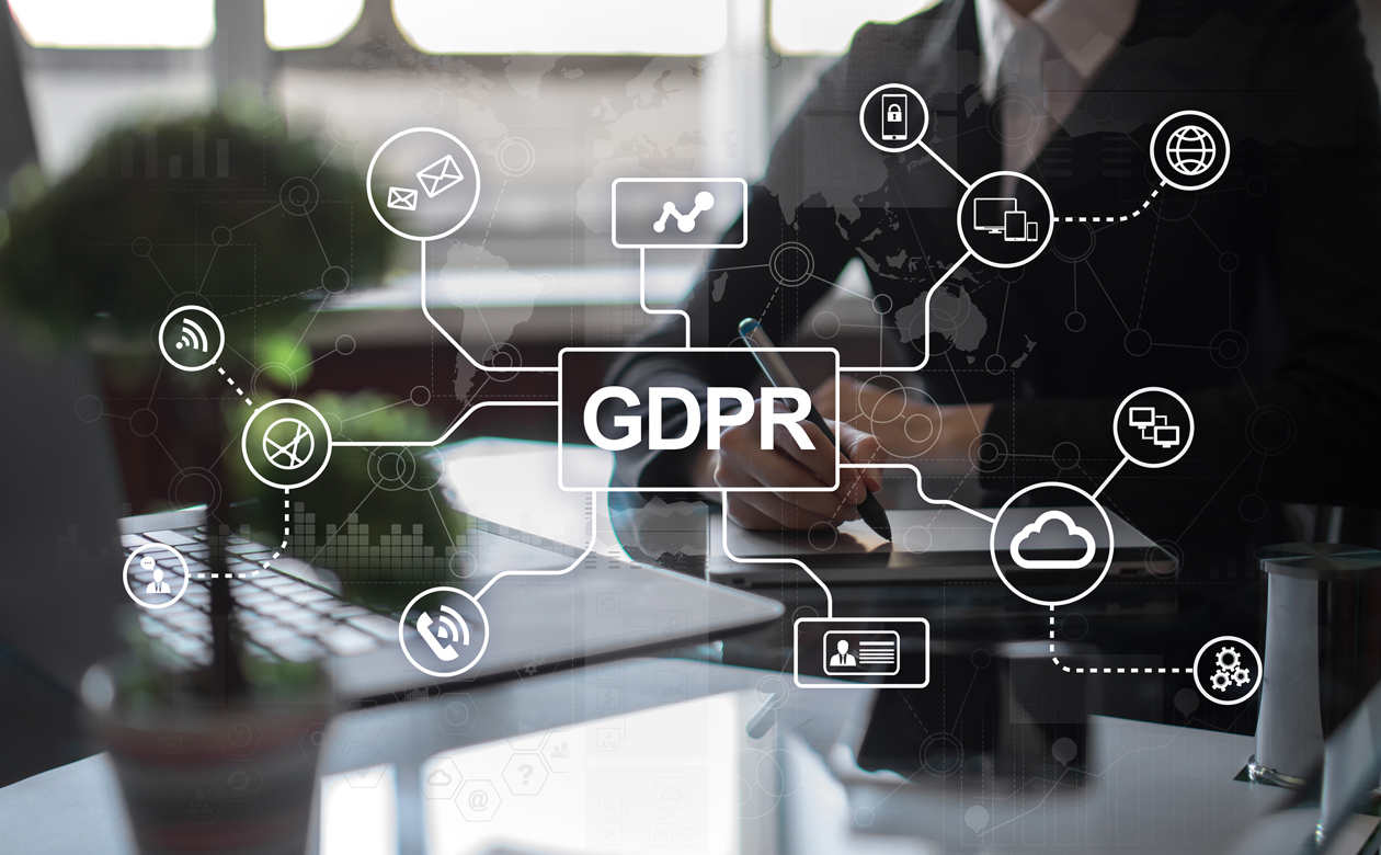 Skærm hvor der står GDPR på