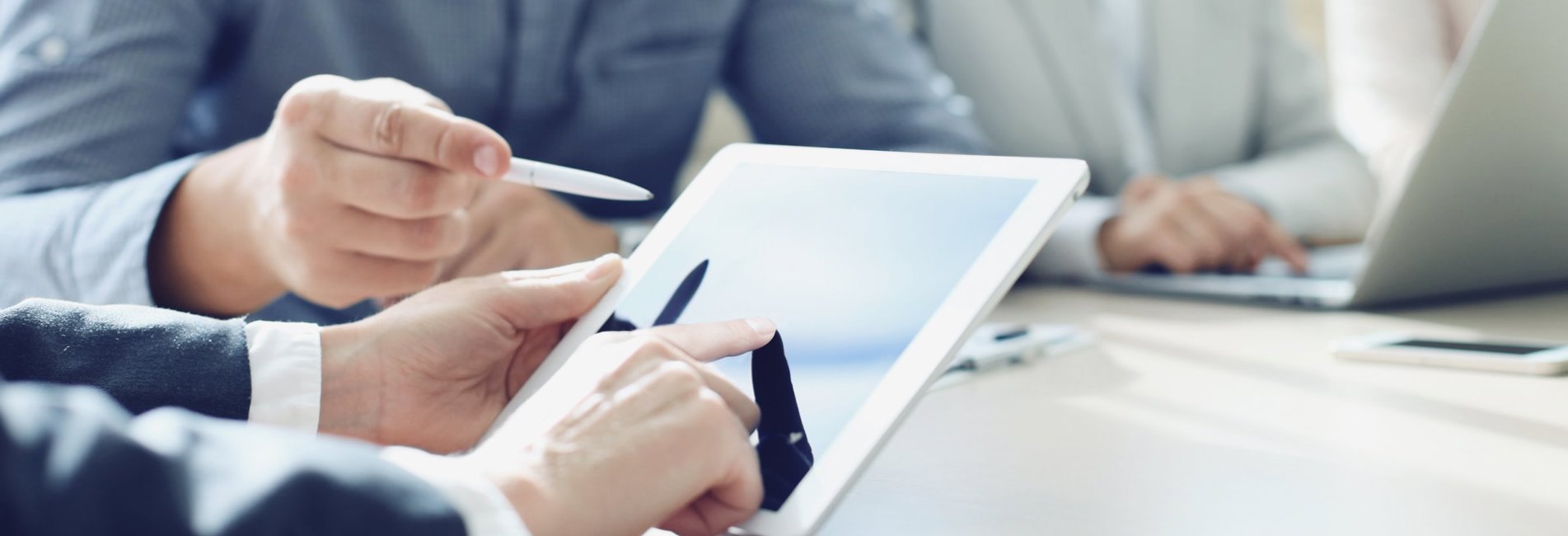 Startegimøde med ipad