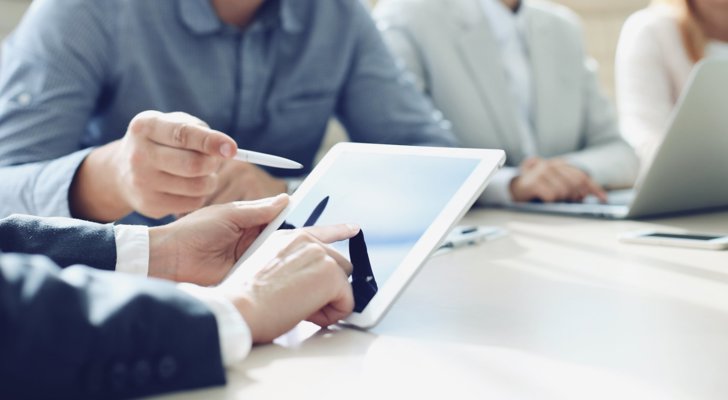 Startegimøde med ipad