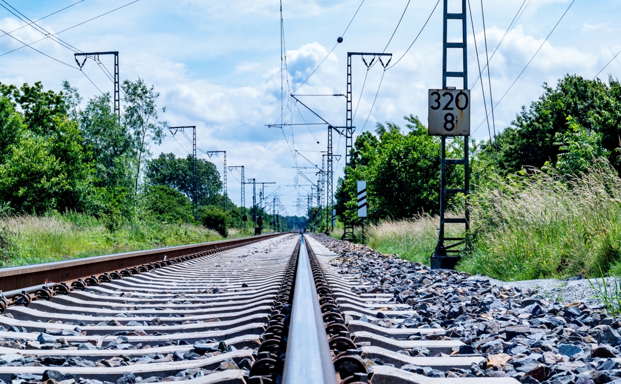 Closeup af togskinner