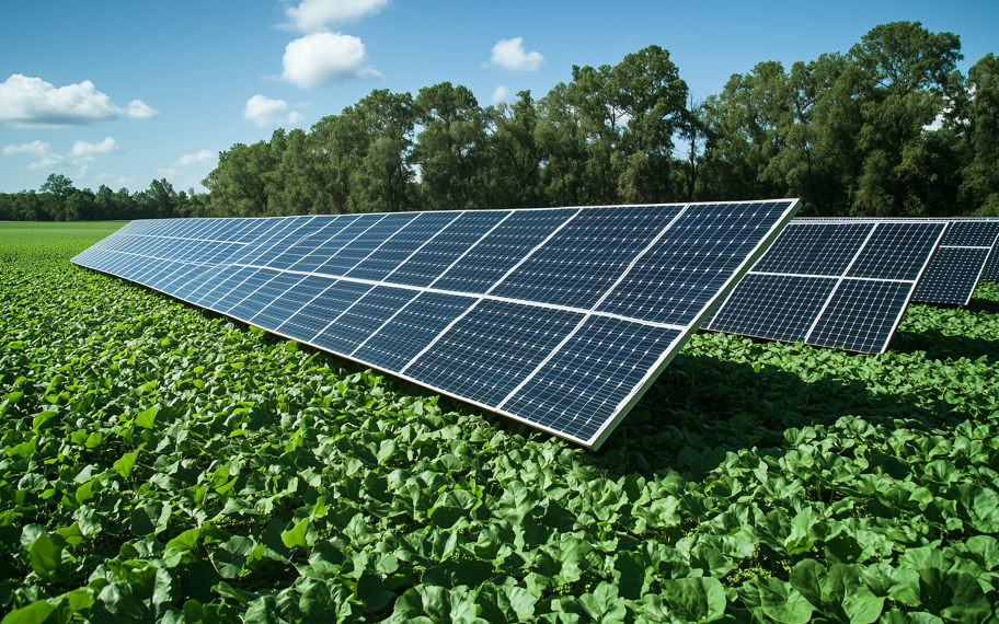Solcelleanlæg på grønne arealer