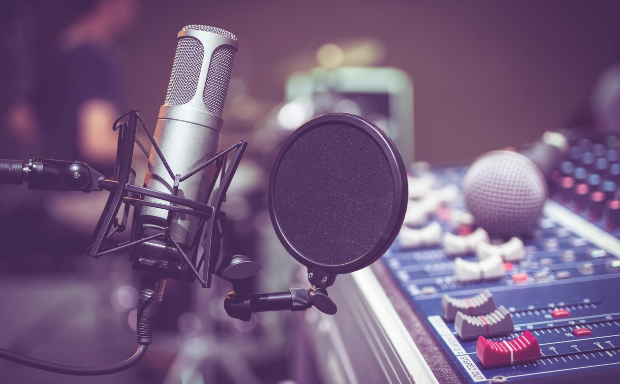 Mikrofon i musikstudie